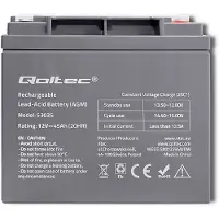 Qoltec AGM Batterie | 12V | 45Ah | Wartungsfrei | Leistungsstark | LongLife | für USV, Wohnmobil, Boot, Heizung