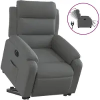 vidaXL Relaxsessel mit Aufstehhilfe Elektrisch Dunkelgrau Stoff