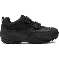 Geox J Savage 2 Strap Slip On Kinder Lederschuhe in Schwarz – undefined / Schwarz