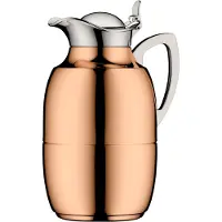 Alfi Isolierkanne "JUWEL, mit Hartglaseinsatz", 1,00 l, (1 St.), 12h heiß & 24 kalt, locker aufliegendes Scharnier-Deckelsystem