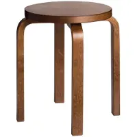 Artek - E60 Hocker, Nussbaum gebeizt