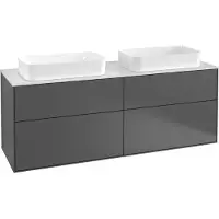 Villeroy & Boch V&B Waschtischunterschrank Finion 160x60,3cm, Abd.-Pl. wh. m, bla m Lac