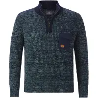 Jan Vanderstorm Pullover Herren Baumwolle blau gemustert, 5XL 818054-0001-09987