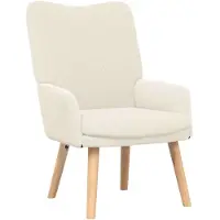 vidaXL Relaxsessel Creme Wollähnlicher Stoff