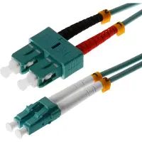 Helos LWL Patchkabel OM3 Duplex 3,0mm LC-SC 50/125µm aqua 7,5m LSZH