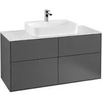 Villeroy & Boch V&B Waschtischunterschrank Finion 120x60,3cm, Abd.-Pl. bla m, Oli. m Lac