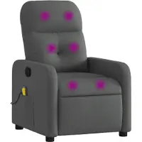 vidaXL Massage-Relaxsessel, Stoff, Dunkelgrau