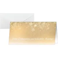 Sigel Weihnachtskarten Golden Christmas Night, DIN lang, Schneeflocken-Motiv, für Drucker/Kopierer geeignet, Umschläge, FSC-Papier, gold, 25 Stück