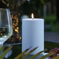 Deluxe Home Art LED Stumpenkerze MIA - Kunststoff - realistische 3D Flamme - H: 15cm - D: 10cm -...