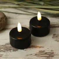 Deluxe Home Art LED Teelichter MIA - realistische 3D Flamme - D: 4,1cm - inkl. Batterien - schwa...