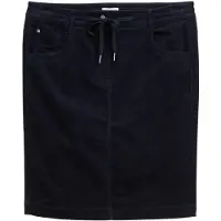 Tom Tailor Damen Cordrock mit Kordelzug, blau, Uni, Gr. 42