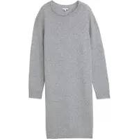 Tom Tailor Damen Strickkleid mit U-Boot-Ausschnitt, grau, Meliert, Gr. 40