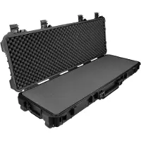 TecTake Robuster Gewehrkoffer mit 2 Rädern und Griff - 48.5L Kapazität - 117.5 x 46 x 15.5 cm - Schwarz