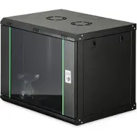 Digitus Wandgehäuse Dynamic Basic Serie - 600x450 mm (BxT), Wandmontiertes Regal, 9U, 60 kg, Sperrschloss, 17,5 kg, Schwarz