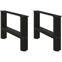 vidaXL Couchtischbeine Schwarz 2 Stk. 50x(30-31) cm Stahl