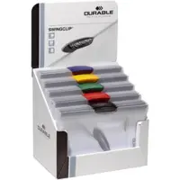 Durable Klemmhefter SWINGCLIP, DIN A4, im Thekendisplay Mappen-Farbe: transparent, Clips farbig sortiert in
