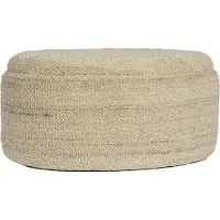FineBuy Sitzhocker Polsterhocker Wolle mit Stauraum oval 81 cm Braun modern