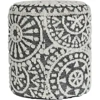 FineBuy Sitzhocker Aufbewahrungshocker Wolle rund 40 cm Stauraum Boho Design