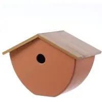 MARELIDA Vogelhaus Nistkasten Bambus Brutkasten Vogelhäuschen orange | Gr.: onesize