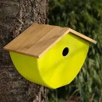 MARELIDA Vogelhaus - Nistkasten - Bambus - H: 20,5cm - L: 28cm - grün
