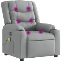 vidaXL Massage-Relaxsessel Hellgrau Stoff