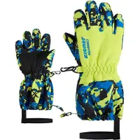 Ziener Handschuhe Levio Z AS Mini Kinder Camo Persian Blue /w Toxic Green / Black-2 jahre