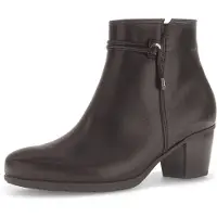 Gabor Stiefelette , Damen, Gr. 42, Textil, dunkelbraun, Kalbsleder, unifarben, Schuhe Stiefelette, Trichterabsatz, Ankleboots mit Hovercraft Luftkammer-Laufsohle
