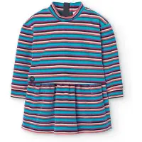 Boboli Velour Striped Langarmkleid