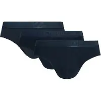 Emporio Armani für Herren. EM000258_AF10780 3er-Set Navy Glänzende Logo-Slips (L), Heimtextilien, Baumwolle, Marine