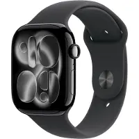 Apple Watch Series 11 GPS+Cellular 46 mm Tiefschwarz Aluminium MFC44 M/L Schwarzes Sportarmband