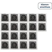 McPower Schutzkontakt-Steckdose ''Flair'' 250V~/16A, UP, Klemmanschluss, 18er-Pack anthrazit