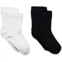 Minymo Ankle Sock - rib (2-pack) black (106) 19\\22