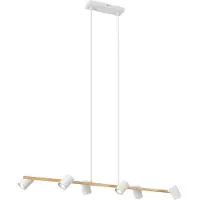 QAZQA Moderne Hängelampe Holzprint mit Weiß 6-Licht - Jeana Straight