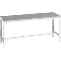 Bott Werkbank verso, Linoleum-Platte, mit Querstrebenset, B 2000 x T 800 x H 780 - 930 mm, RAL 7035 Lichtgrau