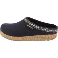 Iesse Schuh Haflinger Grizzly Franzl Damen, Herren Wollfilz Hausschuhe Clogs blau, Kork-Latex-Fußbett