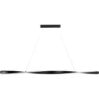Beliani LED Hängelampe Schwarz Metall 1-flammig Wellenform Gewellt Industrie Design Modern für Küche Esstisch Wohnküche Hohe Decken Innenräume