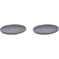 Palmer Sandy Loam Teller flach - 2er-Set, Steinzeug, Ø 22 cm, hellblau, matt glänzend gesprenkelt, kompakter Stil, für Brotzeit, FrühStück