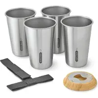 Black+blum Campingbecher Stainless Steel Cup Silber (4er-Set)