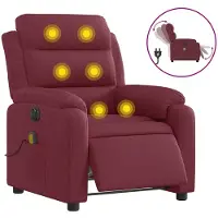 vidaXL Massagesessel Elektrisch Weinrot Stoff