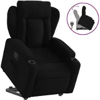vidaXL Relaxsessel mit Aufstehhilfe Schwarz Stoff