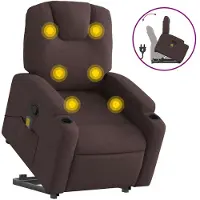 vidaXL Massagesessel mit Aufstehhilfe Dunkelbraun Stoff