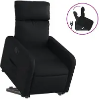 vidaXL Relaxsessel mit Aufstehhilfe Schwarz Kunstleder