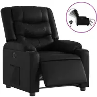 vidaXL Relaxsessel Elektrisch Schwarz Kunstleder