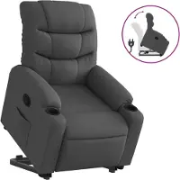 vidaXL Relaxsessel mit Aufstehhilfe Dunkelgrau Stoff