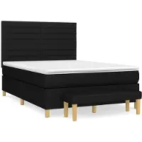 Syfax Boxspringbett mit Matratze Schwarz 140x190 cm Stoff