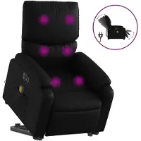 vidaXL Massagesessel mit Aufstehhilfe Elektrisch Schwarz Kunstleder