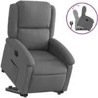 vidaXL Relaxsessel mit Aufstehhilfe Dunkelgrau Stoff