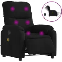 vidaXL Massagesessel Elektrisch Schwarz Mikrofasergewebe