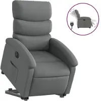 vidaXL Relaxsessel mit Aufstehhilfe Elektrisch Dunkelgrau Stoff