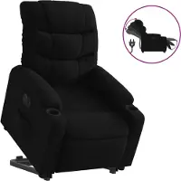 vidaXL Relaxsessel mit Aufstehhilfe Elektrisch Schwarz Stoff
